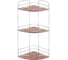 Полка в ванную TEKNO-TEL угловая, 3 яруса, 21x21x49 дерево/хром BK075 1