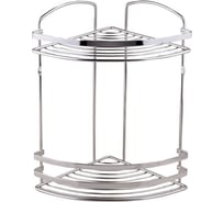 Полка в ванную TEKNO-TEL угловая, 2 яруса, 20x20x32 нерж.сталь матовый BK082SSM