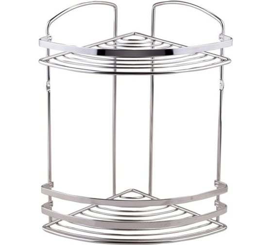 Полка в ванную TEKNO-TEL угловая, 2 яруса, 20x20x32 нерж.сталь матовый BK082SSM
