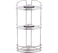 Полка в ванную TEKNO-TEL угловая, 3 яруса, 20x20x50 нерж.сталь матовый BK083SSM