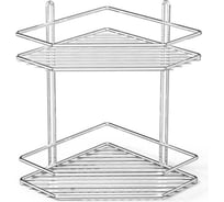 Полка в ванную TEKNO-TEL угловая, 2 яруса, 20x20x28 хром ES072