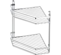 Полка в ванную TEKNO-TEL угловая, 2 яруса, 20x20x30 хром ES075