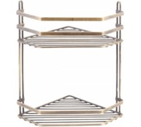 Полка в ванную TEKNO-TEL угловая, 2 яруса, 20x20x30 бронзовый ES075A