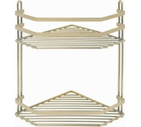 Полка в ванную TEKNO-TEL угловая, 2 яруса, 20x20x30 золотистый ES075G