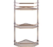 Полка в ванную TEKNO-TEL угловая, 3 яруса, 20x20x50 бронзовый ES076A