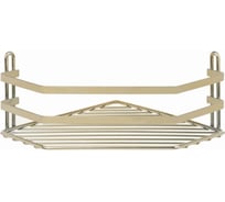 Полка в ванную TEKNO-TEL угловая, 1 ярус, 20x20x10 золотистый ES077G
