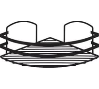 Полка в ванную TEKNO-TEL угловой, 1 ярус, 24x24x17 чёрный матовый LM007B