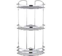 Полка в ванную TEKNO-TEL угловая, 3 яруса, 24x24x62 хром LM009