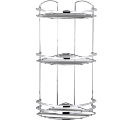 Полка в ванную TEKNO-TEL угловая, 3 яруса, 24x24x62 хром LM009