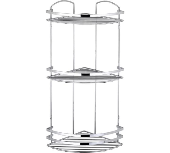 Полка в ванную TEKNO-TEL угловая, 3 яруса, 24x24x62 хром LM009