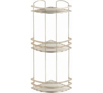 Полка в ванную TEKNO-TEL угловая, 3 яруса, 24x24x62 золотистый LM009G