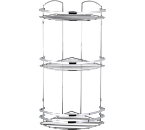Полка в ванную TEKNO-TEL угловая, 3 яруса, 24x24x62 нерж.сталь матовый LM009SSM