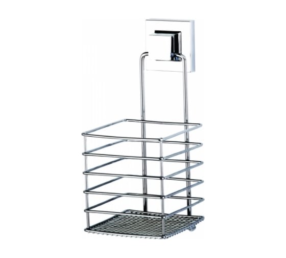 Многофункциональная полка для кухни и ванной TEKNO-TEL 11x13x23 самоклеящаяся хром EF073 1