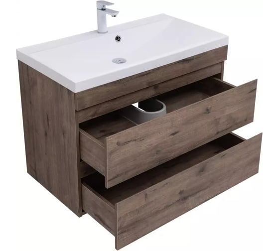 Тумба Aquanet Нота new 90 цв.дуб веллингтон табак 334193 00334193