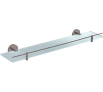 Полочка настенная стеклянная с ограничителем RavSlezak, цвет серый металлик крацованный COA0900/60MGK