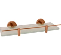 Полочка настенная стеклянная с ограничителем RavSlezak, цвет розовый золотистый крацованный COA0900/30ZRK