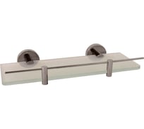 Полочка настенная стеклянная с ограничителем RavSlezak, цвет серый металлик глянцевый COA0900/30MGL