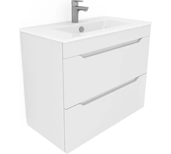 Тумба Aquanet Практика 80 2 ящика, белый матовый 330459 00330459 1
