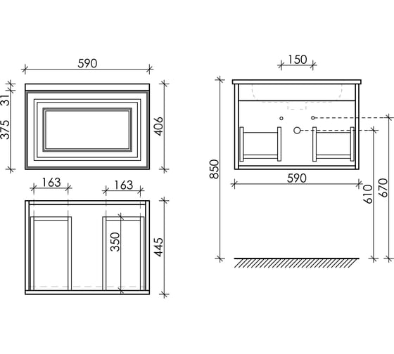 Тумба подвесная Sancos Very 590x445x406 мм, c одним ящиком оснащенным доводчиками, Bianco VR60W