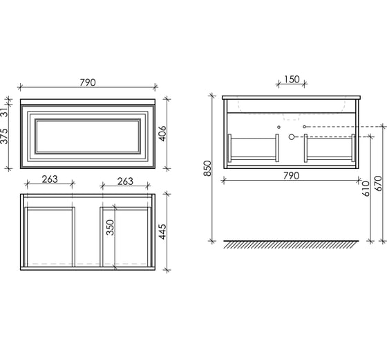 Тумба подвесная Sancos Very 790x445x406, c одним ящиком оснащенным доводчиками, Bianco VR80W