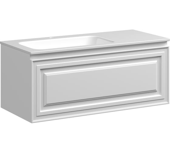 Тумба подвесная Sancos Very левая, 995x445x406 мм, c одним ящиком оснащенным доводчиками, Bianco VR100LW 1