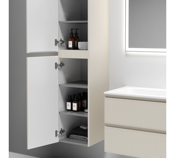 Шкаф-пенал подвесной Sancos Snob T Beige Soft, 350x350x1650 мм PSNT35CE