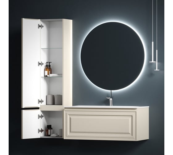 Шкаф-пенал подвесной Sancos Very левый, Beige Soft, 350x300x1600 мм PVR35LCE
