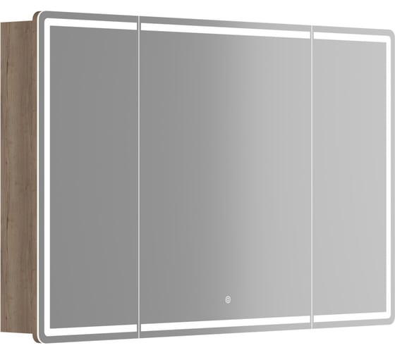Зеркальный шкаф для ванной комнаты Sancos Mirror 1190x150x740 мм, с LED подсветкой, цвет дуб галифакс натуральный MI120EG
