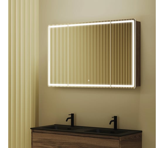 Зеркальный шкаф для ванной комнаты Sancos Mirror 1190x150x740 мм, с LED подсветкой, цвет дуб чарльстон MI120ECH