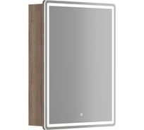 Зеркальный шкаф для ванной комнаты Sancos Mirror 590x150x740 мм, с LED подсветкой, цвет дуб галифакс натуральный MI60EG