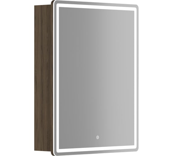 Зеркальный шкаф для ванной комнаты Sancos Mirror 590x150x740 мм, с LED подсветкой, цвет дуб чарльстон MI60ECH