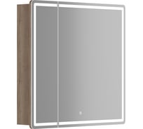 Зеркальный шкаф для ванной комнаты Sancos Mirror 790x150x740 мм, с LED подсветкой, цвет дуб галифакс натуральный MI80EG