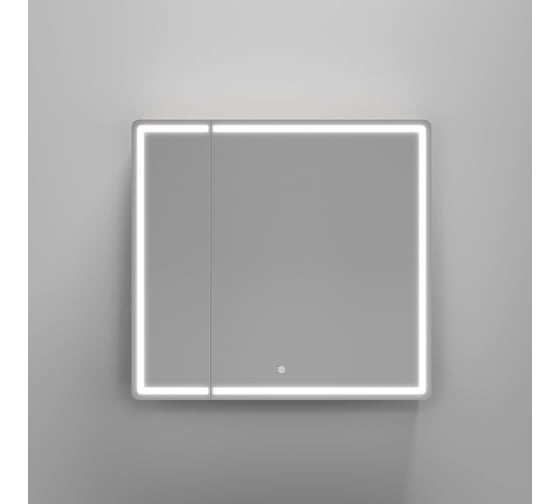 Зеркальный шкаф для ванной комнаты Sancos Mirror 790x150x740 мм, с LED подсветкой, цвет дуб галифакс натуральный MI80EG