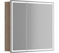 Зеркальный шкаф для ванной комнаты Sancos Mirror 890x150x740 мм, с LED подсветкой, цвет дуб галифакс натуральный MI90EG