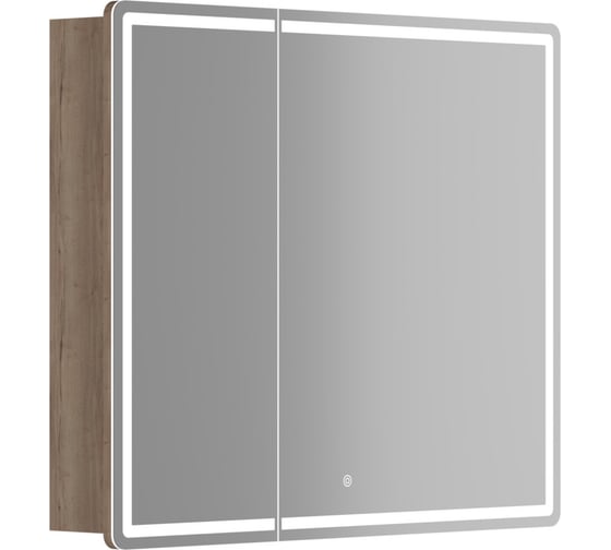 Зеркальный шкаф для ванной комнаты Sancos Mirror 890x150x740 мм, с LED подсветкой, цвет дуб галифакс натуральный MI90EG 1