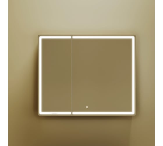 Зеркальный шкаф для ванной комнаты Sancos Mirror 890x150x740 мм, с LED подсветкой, цвет дуб чарльстон MI90ECH
