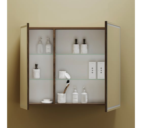 Зеркальный шкаф для ванной комнаты Sancos Mirror 890x150x740 мм, с LED подсветкой, цвет дуб чарльстон MI90ECH