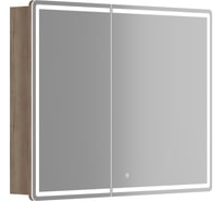 Зеркальный шкаф для ванной комнаты Sancos Mirror 990x150x740 мм, с LED подсветкой, цвет дуб галифакс натуральный MI100EG