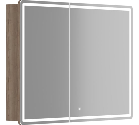 Зеркальный шкаф для ванной комнаты Sancos Mirror 990x150x740 мм, с LED подсветкой, цвет дуб галифакс натуральный MI100EG 1
