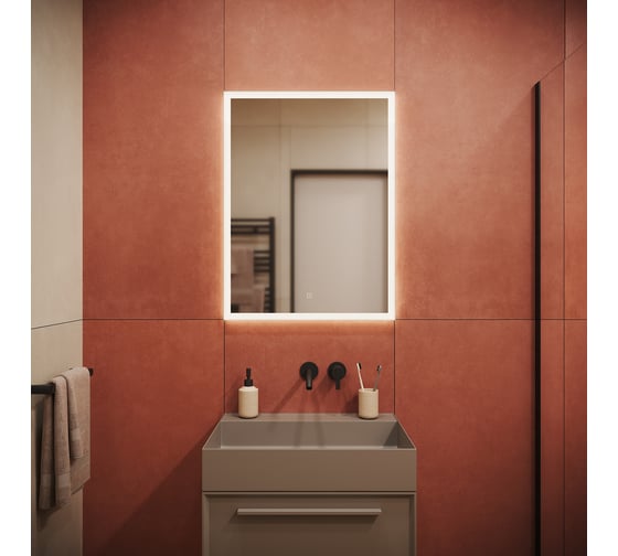 Зеркало для ванной комнаты Sancos Palace 600x700 мм, с подсветкой PA600