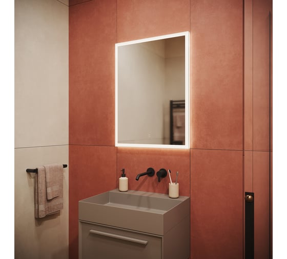Зеркало для ванной комнаты Sancos Palace 600x700 мм, с подсветкой PA600