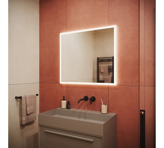 Зеркало для ванной комнаты Sancos Palace 800x700 мм, с подсветкой PA800