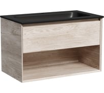 Тумба подвесная Sancos Marmi 1.0 790x445x520 мм, c одним ящиком, оснащенным доводчиками скрытого монтажа и открытой нишей, дуб галифакс натуральный MR1.080EG