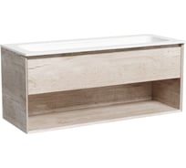 Тумба подвесная Sancos Marmi 1.0 1195x445x520 мм, c одним ящиком, оснащенным доводчиками скрытого монтажа и открытой нишей, дуб галифакс натуральный MR1.0120EG