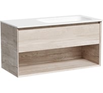 Тумба подвесная Sancos Marmi 1.0 правая, 995x445x520 мм, c одним ящиком, оснащенным доводчиками скрытого монтажа и открытой нишей, дуб галифакс натуральный MR1.0100REG