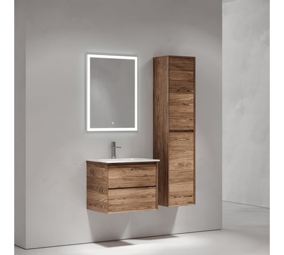 Тумба подвесная Sancos Marmi 2.0 590x445x520 мм, c двумя ящиками, оснащенными доводчиками скрытого монтажа, цвет дуб чарльстон MR2.060ECH