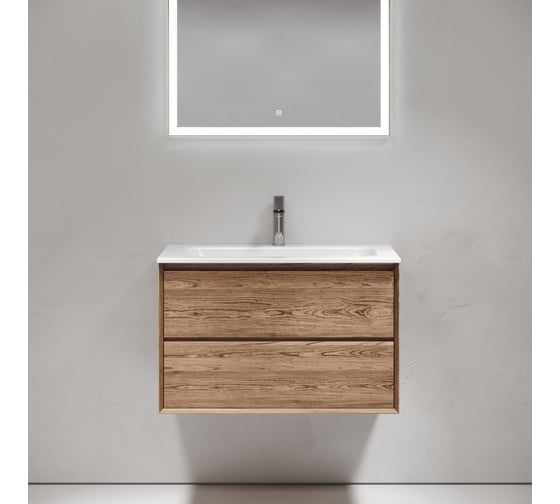 Тумба подвесная Sancos Marmi 2.0 790x445x520 мм, c двумя ящиками, оснащенными доводчиками скрытого монтажа, цвет дуб чарльстон MR2.080ECH