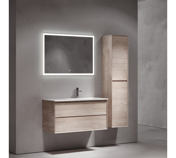Тумба подвесная Sancos Marmi 2.0 правая, 995x445x520 мм, c двумя ящиками, оснащенными доводчиками скрытого монтажа, цвет дуб галифакс натуральный MR2.0100REG