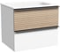 Подвесная тумба Sancos Delta 590x445x500, c двумя ящиками оснащенными доводчиками, дуб светлый/белый DL60W 1