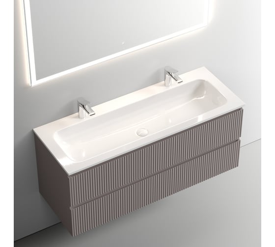 Подвесная тумба Sancos Snob T 1195x445x500, c двумя ящиками оснащенными доводчиками, Doha Soft SNT120SM